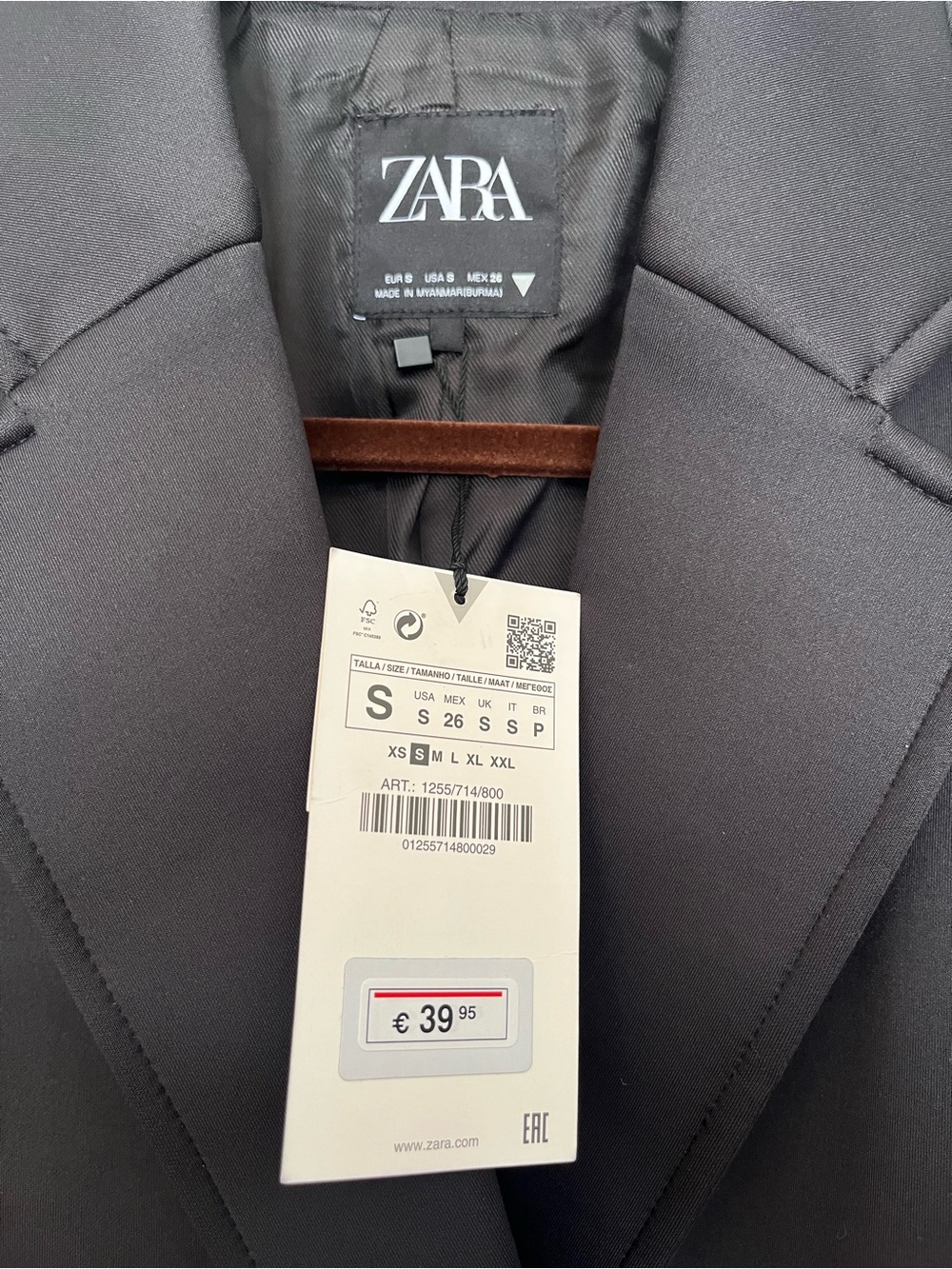 NWT Zara Black Double-Breasted Tailored Blazer - Picture 2 of 3